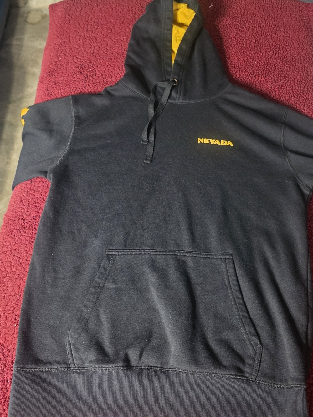 Nevada Contrast-Lined Black Hoodie with Gold Accent